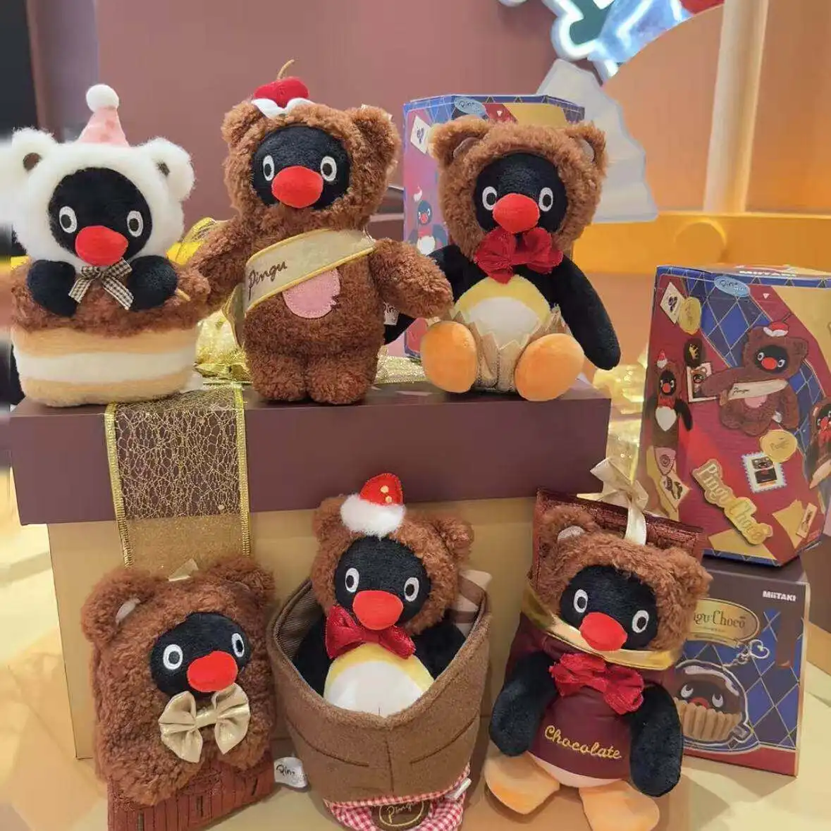 Nuevo 2026: Caja Sorpresa de Peluche Pingu - Serie Té de la Tarde con Aroma a Chocolate - Adornos y Regalo de Anime Pingu