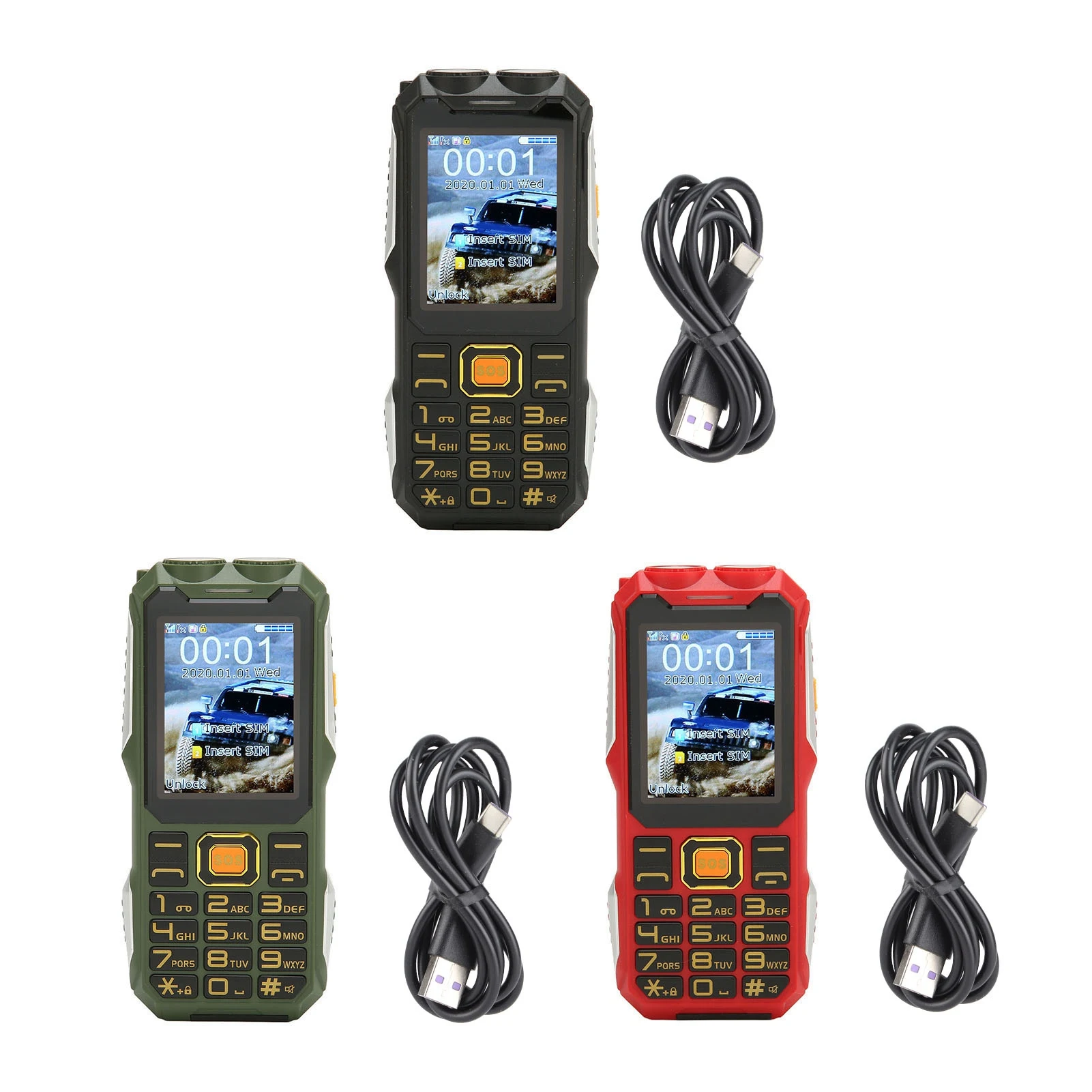 2G هاتف غير مقفول متعدد الوظائف ثنائي الشريحة هاتف محمول زر كبير 16800mAh بطارية هاتف ريترو لكبار السن هاتف مفتوح #5