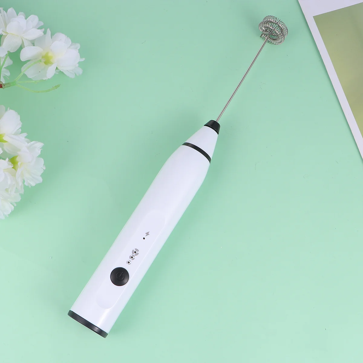 

1 шт. USB перезаряжаемый ручной блендер для яиц 2-в-1 вспениватель молока мешалка перезаряжаемый венчик для приготовления яичного молока