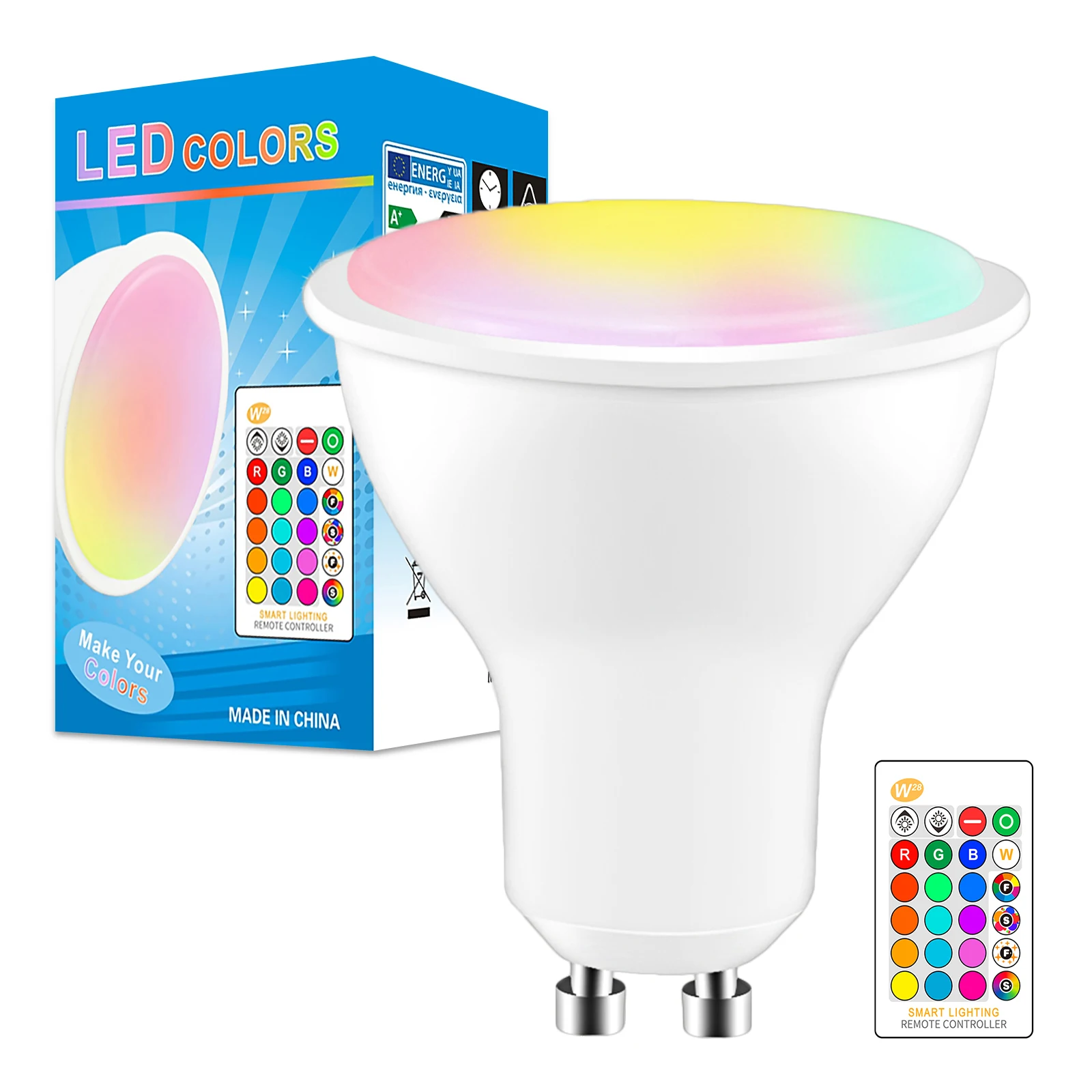 

LED Bulb GU10 8W Spotlight Dimmable RGB LED Bulb Lamp 16 Color Bulb Home Decoration AC 85-265V RGBW RGBWW With IR Remote Control