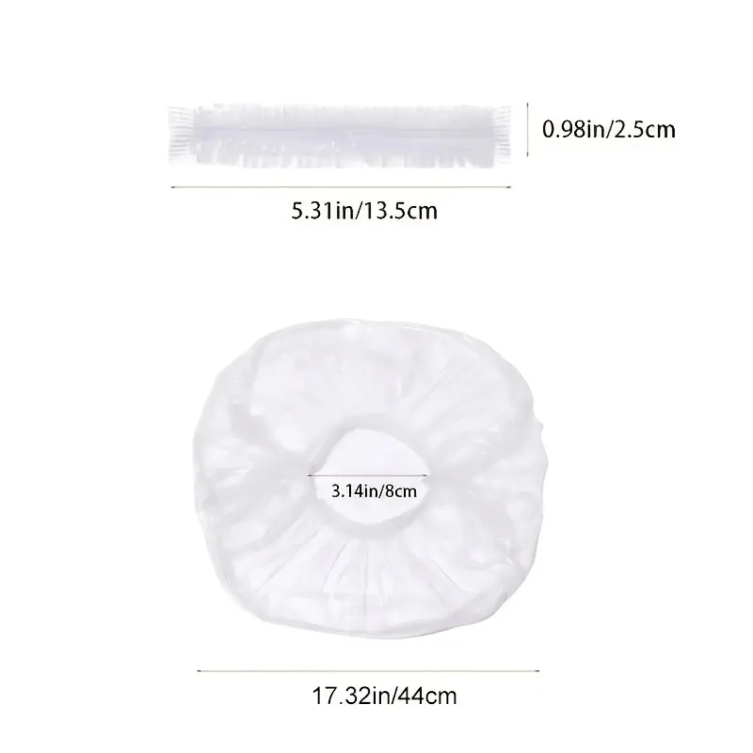 

Convenient, waterproof and hygienic disposable plastic PE shower cap with elastic strip - ideal for home, hotels, and salons - p