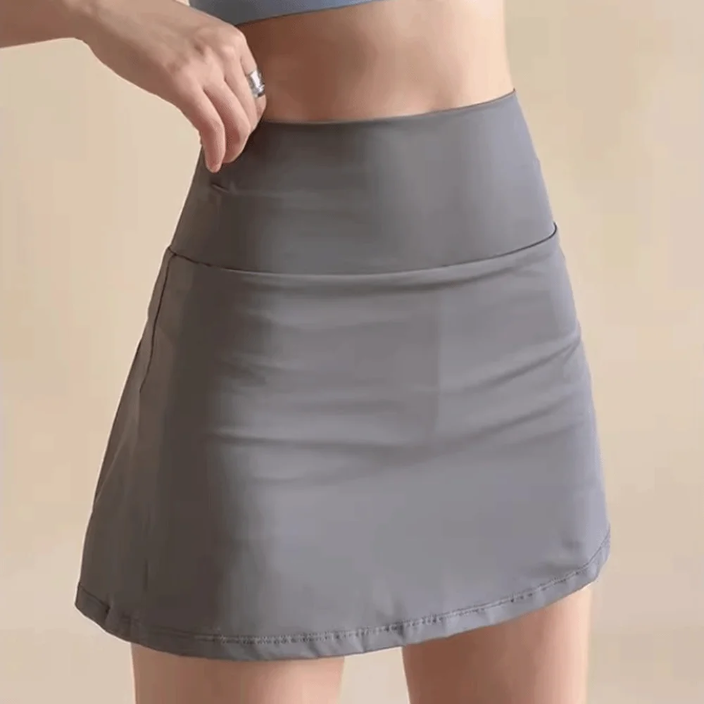 Soft Anti Glare Pleated Tennis Skirt with Lining Double Layer High Waisted Golf Skirts Breathable Sweet Yoga Sport Skirt Tennis