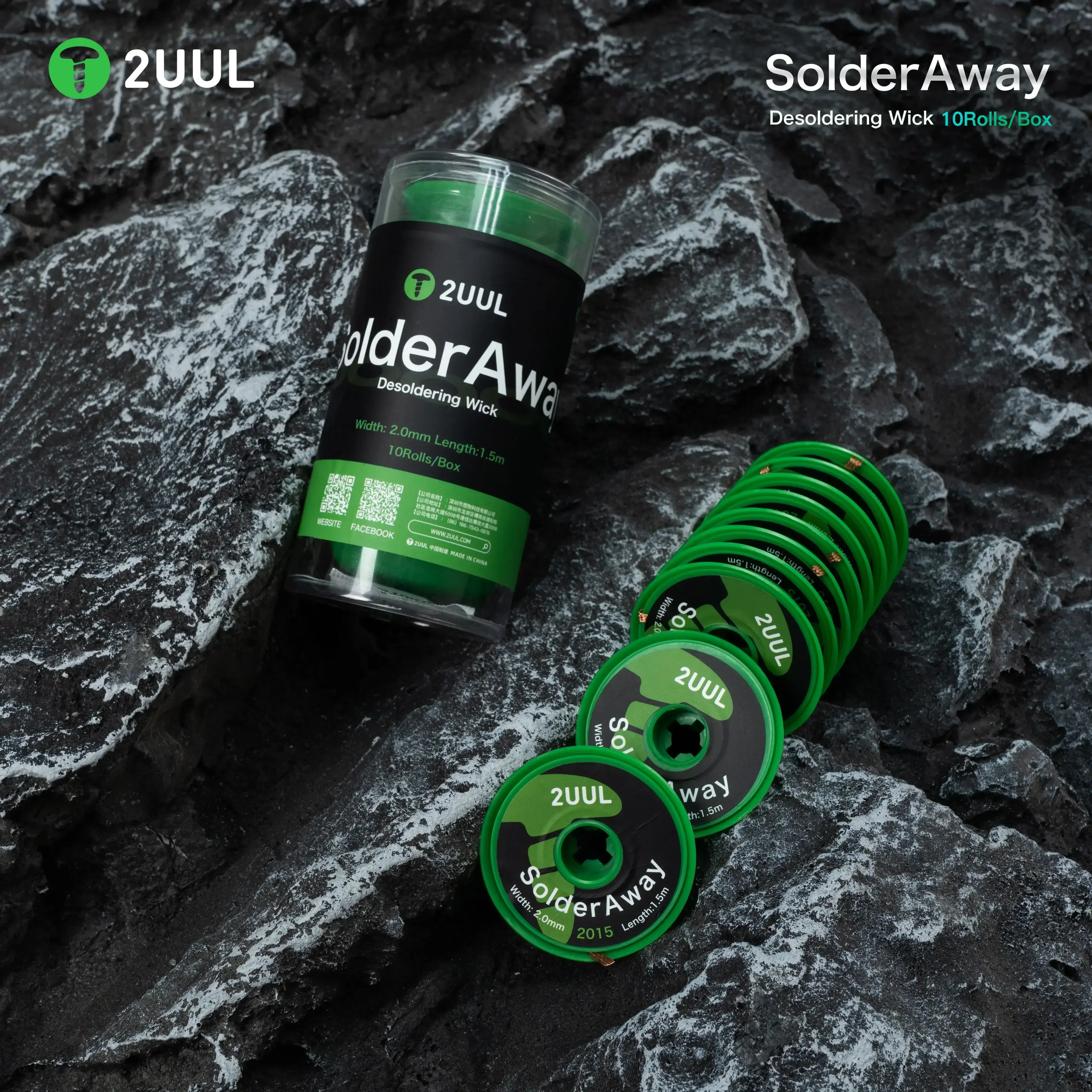 2UUL 10Rolls/Box Soldera Away Desoldering Wick DW11 Mobile Phone Motherboard Welding Solder Remover Flux Wire Repair Tool