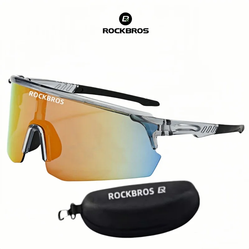 ROCKBROS 1058 Half Frame Integrated Cycling Sunglasses, Outdoor Running, Mountaineering, Skiing Windproof Sunglasses