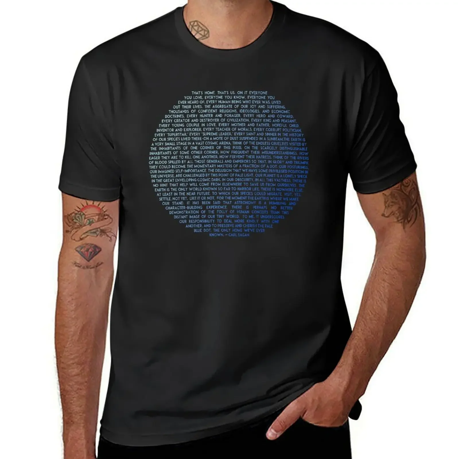 Pale Blue Dot - Carl Sagan Original Design T-Shirt anime clothes sublime street wear graphic t shirt vintage mens plain t shirts