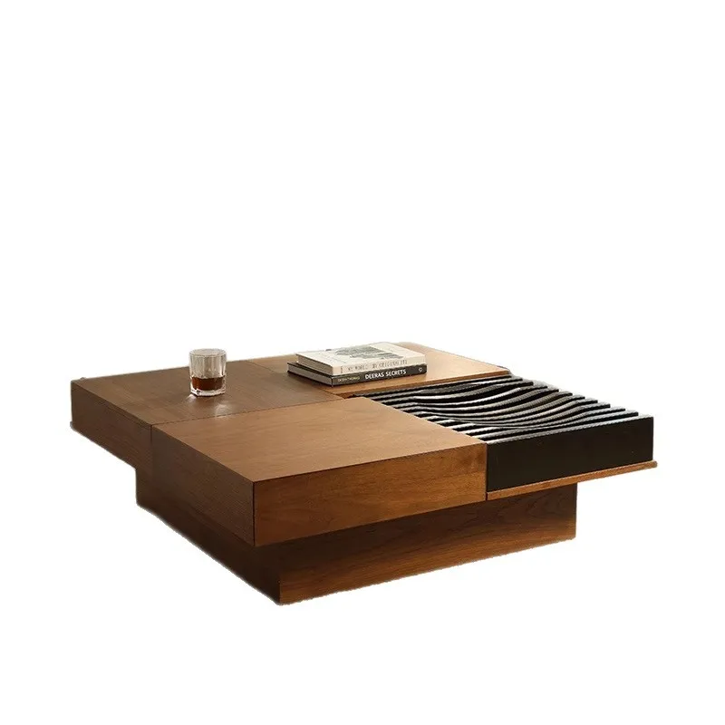 

Walnut grain, modern coffee table, living room household square
