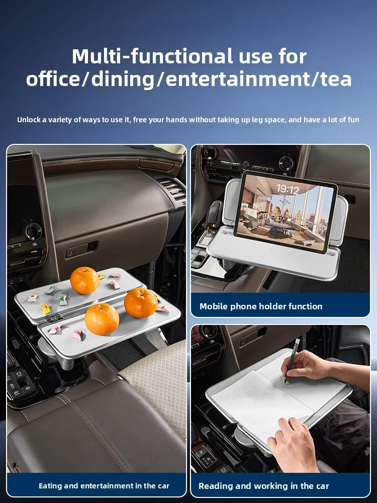 For Toyota Alphard 40 Series 2024 2025 Car Center Console Suspended Foldable Desk Food Business Laptop Table Tray Accessories