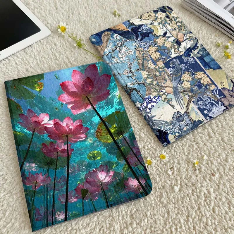 

Underwater Pink Lotus Flowers Tablet Case For Xiaomi Redmi Mini Pad SE K 2 4 5 6 7 8 2023 2025 11 8.8 11.2 10.1 Pro Gift