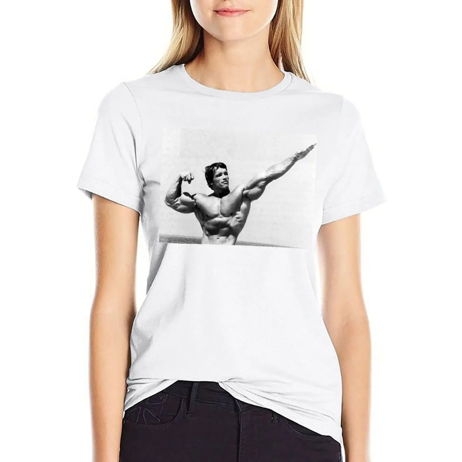 

Arnold Schwarzenegger T-shirt Female clothing animal print shirt for girls korean fashion black t shirts for Women