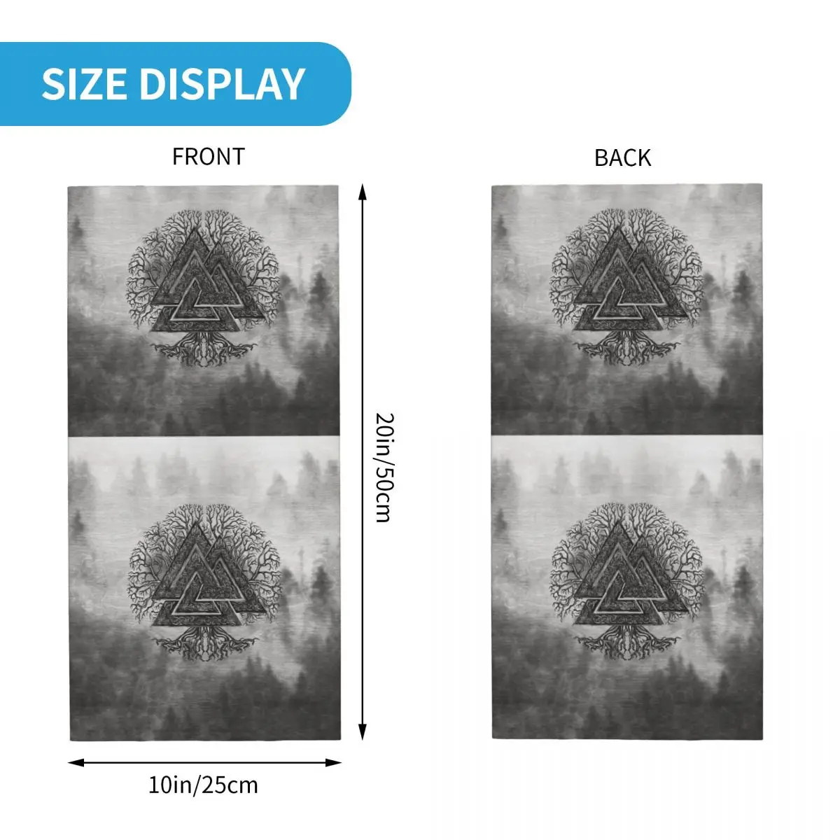 Valknutとツリーオブライフyggdrasilヘッドバンド、男性用、ネックウォーマー、スキーとランニングチューブスカーフ、看護師バンダナ、フェイスゲートル