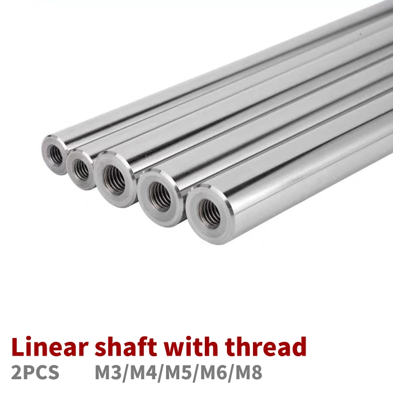 

Linear shaft OD6/8/10/12/16/20mm Length100-550mm with two ends of M3/M5/M6 thread hole depth of 8-16mm Chromed Harden Rod Shaft