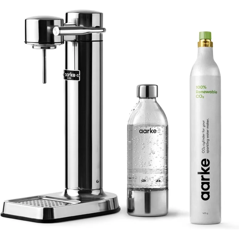 aarke Carbonator lll with CO2 Cylinder,Sparkling&Carbonation Water Machine,Stainless Steel PET BPA-Free Reusable Bottle Volume