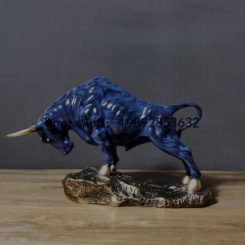 

A1 Resin Handicrafts Realistic Figure Sculpture Golden Bull Figurine Bull Statue Cattle Cow Decorative Figurines Home Decoration