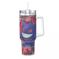 Pokemon Gengar Tumbler Cold and Hot Water Bottle Keep Heat Stainless Steel Thermal Mug Custom Beach Car Mugs