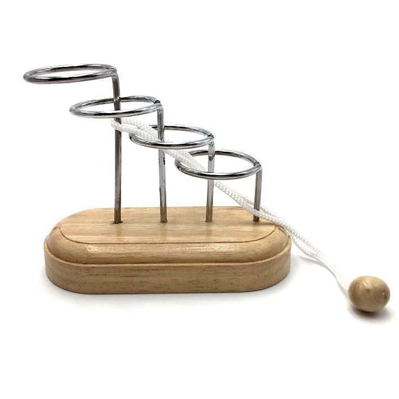 

Пазлы с кольцами и веревкой, деревянные головоломки для взрослых и детей, решение для проблем IQ Challenge, развивающие интеллектуальные игрушки