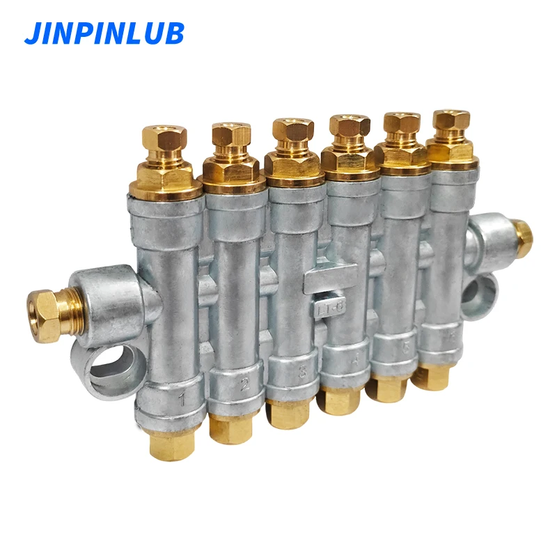 JINPINLUB LT-6 Volumetric Lubrication Metering Valve Pressure Relief Thin Oil Distributor for oil Lubrication Systems