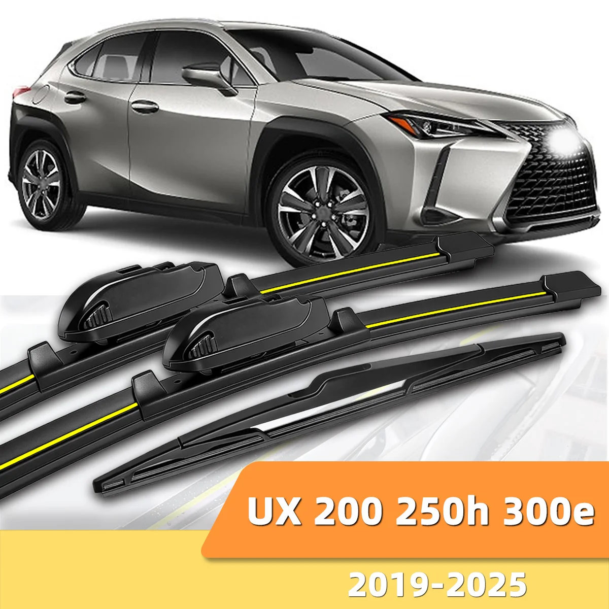 Geeignet für Lexus UX 200 250h 300e 2019-2025 Front- und Heckscheibenwischer, langlebiges Zubehör für Autoscheiben 2020 2022.