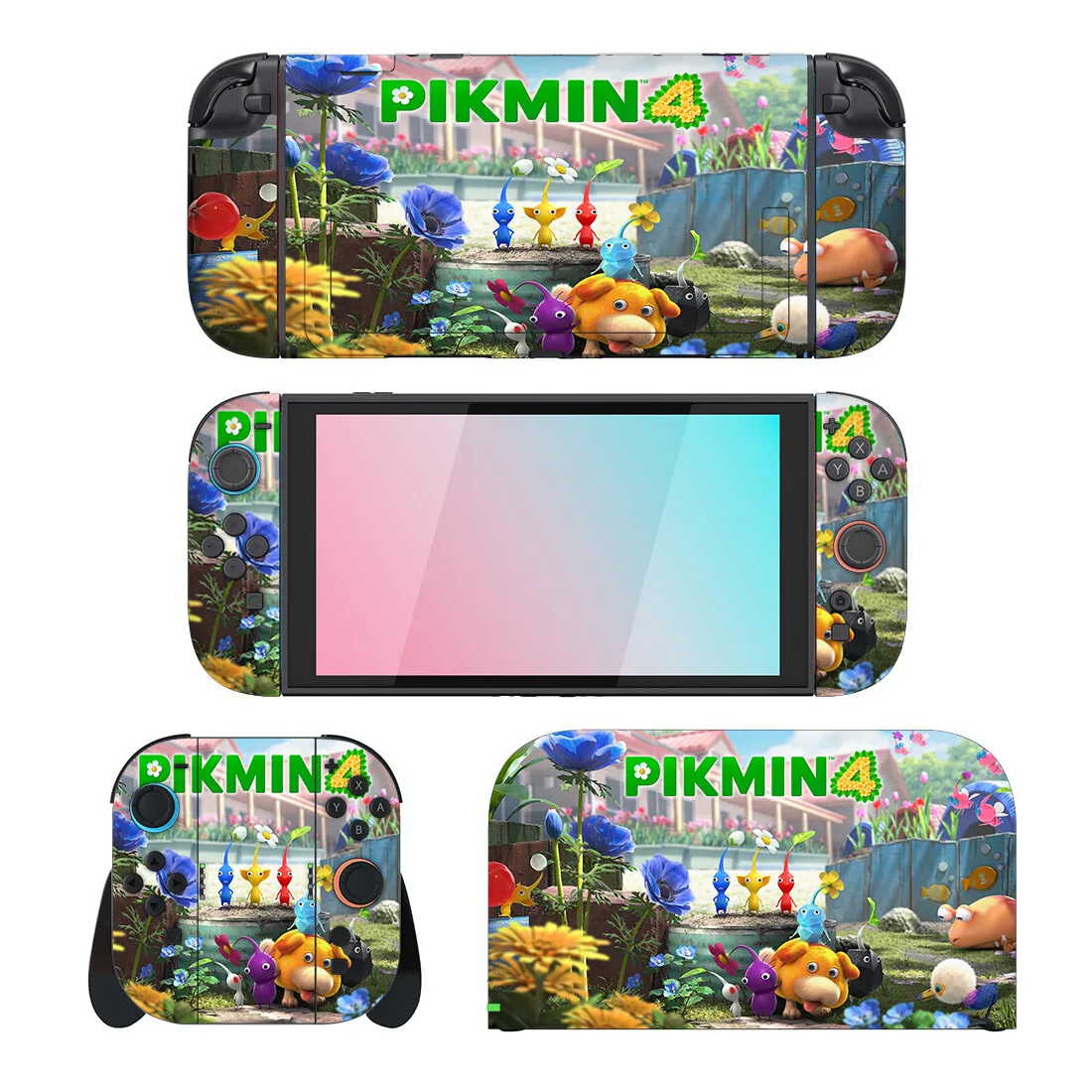 Game Pikmin 4 Protector Sticker Skin for Nintendo Switch 2 NS Console Dock Charger Stand Holder Joy-con Controller Vinyl