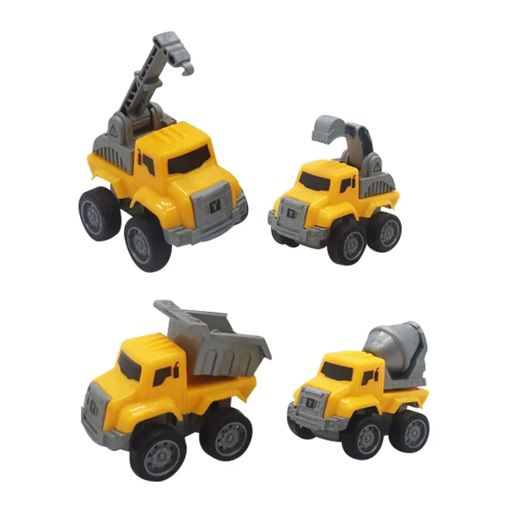 

4Pcs Kids Construction Trucks Friction Powered Pull Back Cars Easy Push Small Inertial Vehicles for Toddlers Birthday Christmas