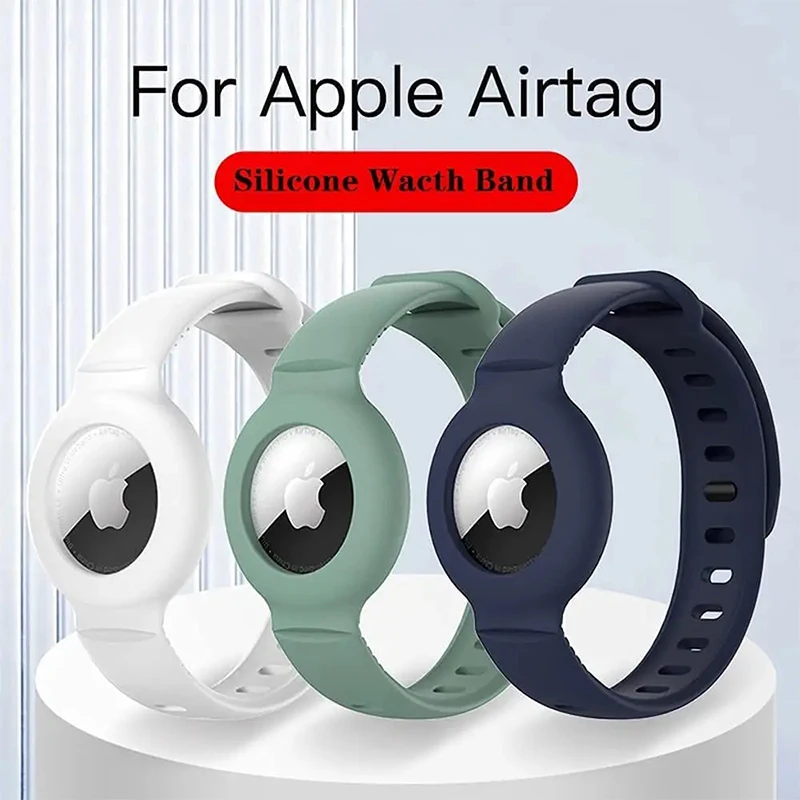 Cover for Apple AirTag Soft Silicone Strap Air Tag Anti-lost Bracelet Protective Case Shell children Tracker Locator Watch Band