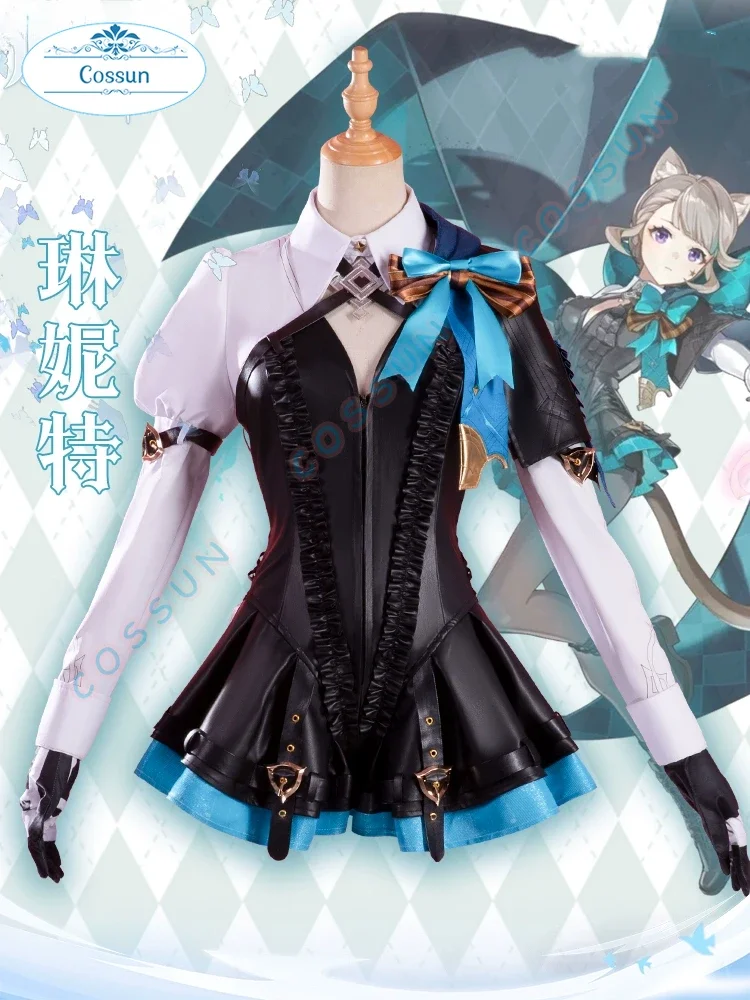 Genshin Impact Cos Lynette Fontaine Gemini Lyney Magician Cosplay Costume Cos Game Anime Party Uniform Hallowen