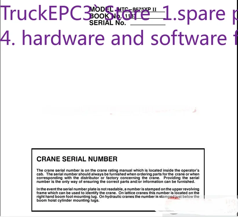 TruckEPC3 Linkbelt All Set Operating, Service and Maintenance Manual