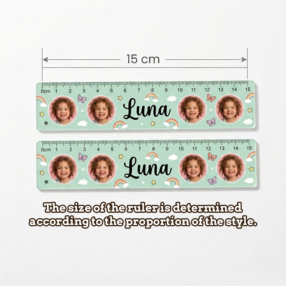 Personalized Custom Photo Text Acrylic Straight Ruler,4 Lovely Cartoon Styles,Back To School,Party Giveaway,Measuring Stationery