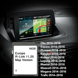 Carte SD 16 Go avec Navigation GPS pour Renault Megane décennie koke Goo Carminat R-Link 11.25, Europe, Royaume-Uni, 2024, Livraison Gratuite