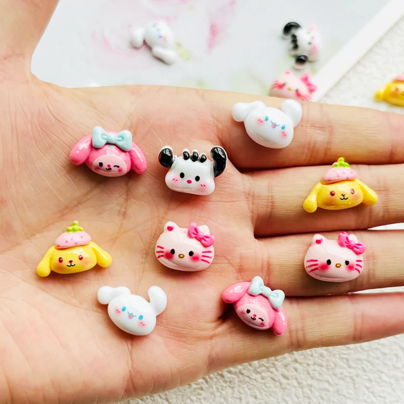 

20 Pcs New 3D Mini Cartoon Kitten, Puppy, Rabbit Cute Charm Flat Back DIY Nail Decoration Component Accessories Holiday Gift