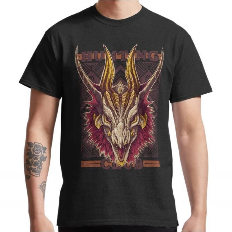 Vampire Lord Monster Hunter World Hunting Club Gift t shirt for gamer 100% cotton Short Sleeve Graphic Clothes All size tops