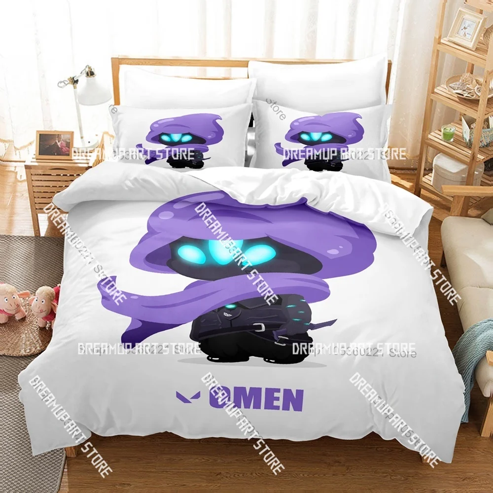 3D Printed VALORANT Omen Bedding Set for Boys Girls Duvet Cover Pillowcase Twin Queen King Full Single Double Sizes