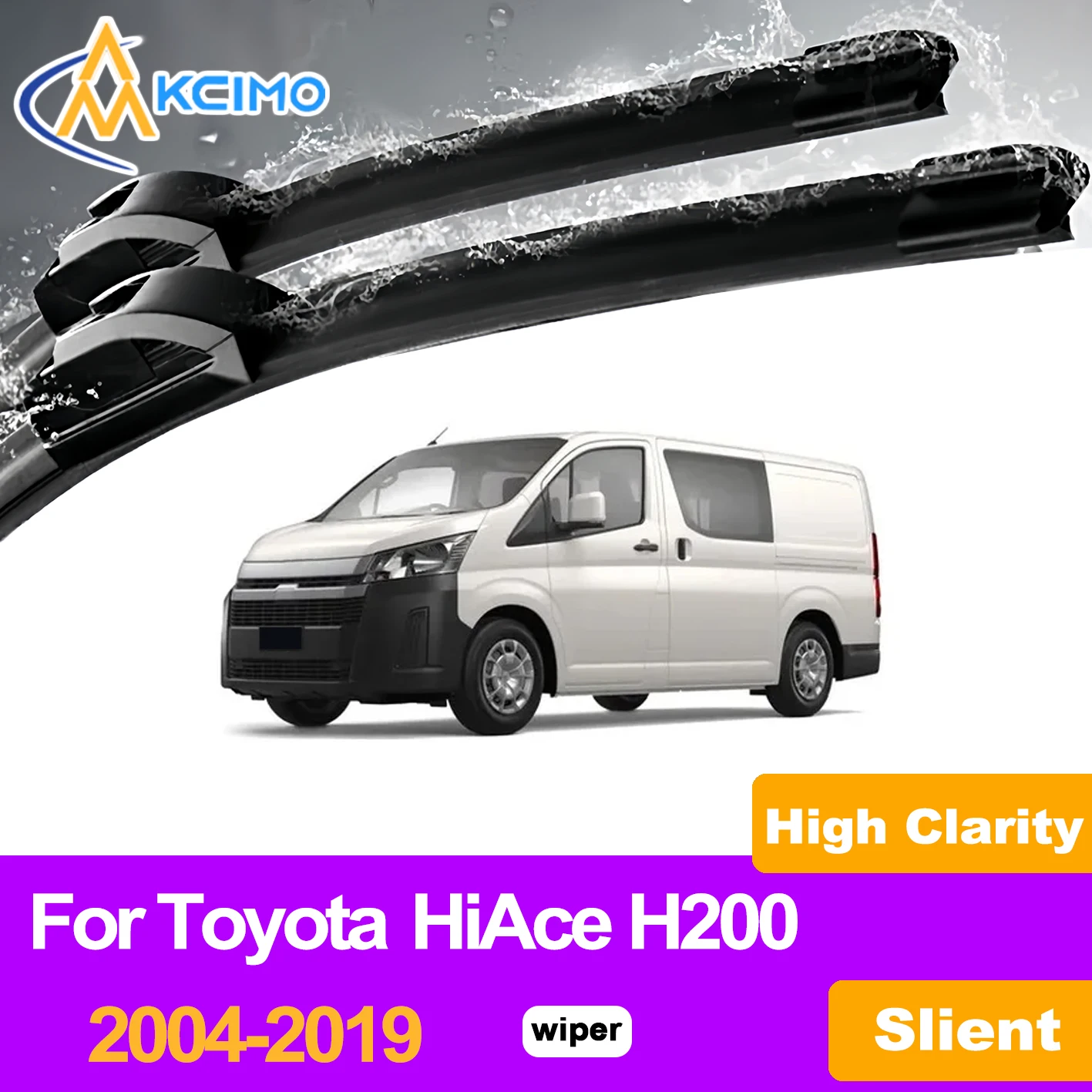 

KCIMO 2PCS Front Windshield Wiper Blades For Toyota HiAce H200 2004-2019, Easy Installation Car Replacement Wipers Accessories