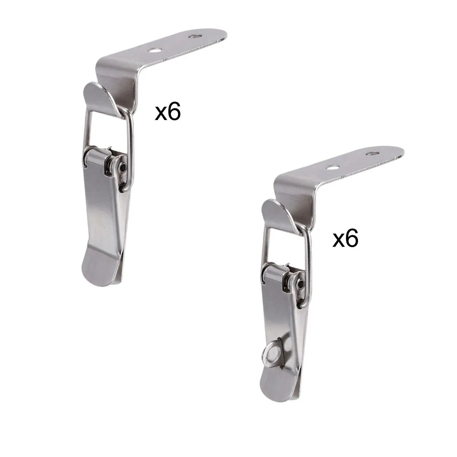 6 Pieces 90 Degree Hook Lock Bolt Spring Toggle Lock with Clasp Right Angle Door Hasp Latch for Closet Drawer Case Box Window