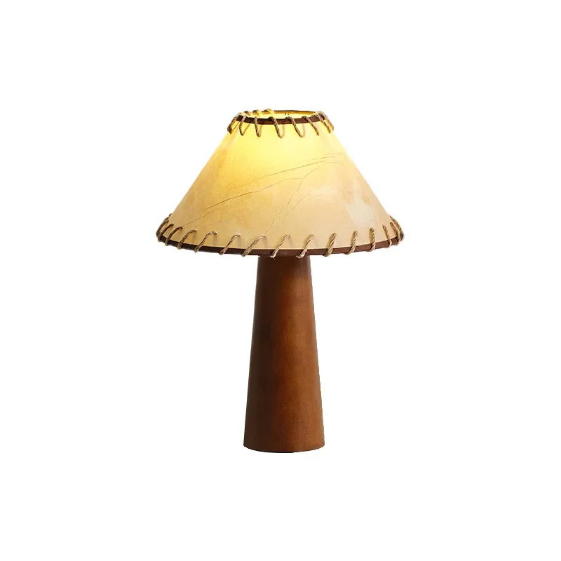 Japanese-style retro solid wood desk lamp Korean blogger bookish creative lamp wabi sanfeng desk bedroom bedside decorative lamp