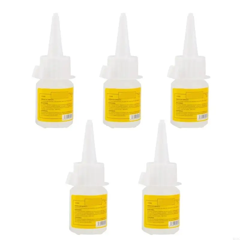 W89C 5 PCS Clear Liquid Pegue Tabres Adhesivo Adhesivo Diy Diy Adhesivo Líquido impermeable Secado para nave bricolaje