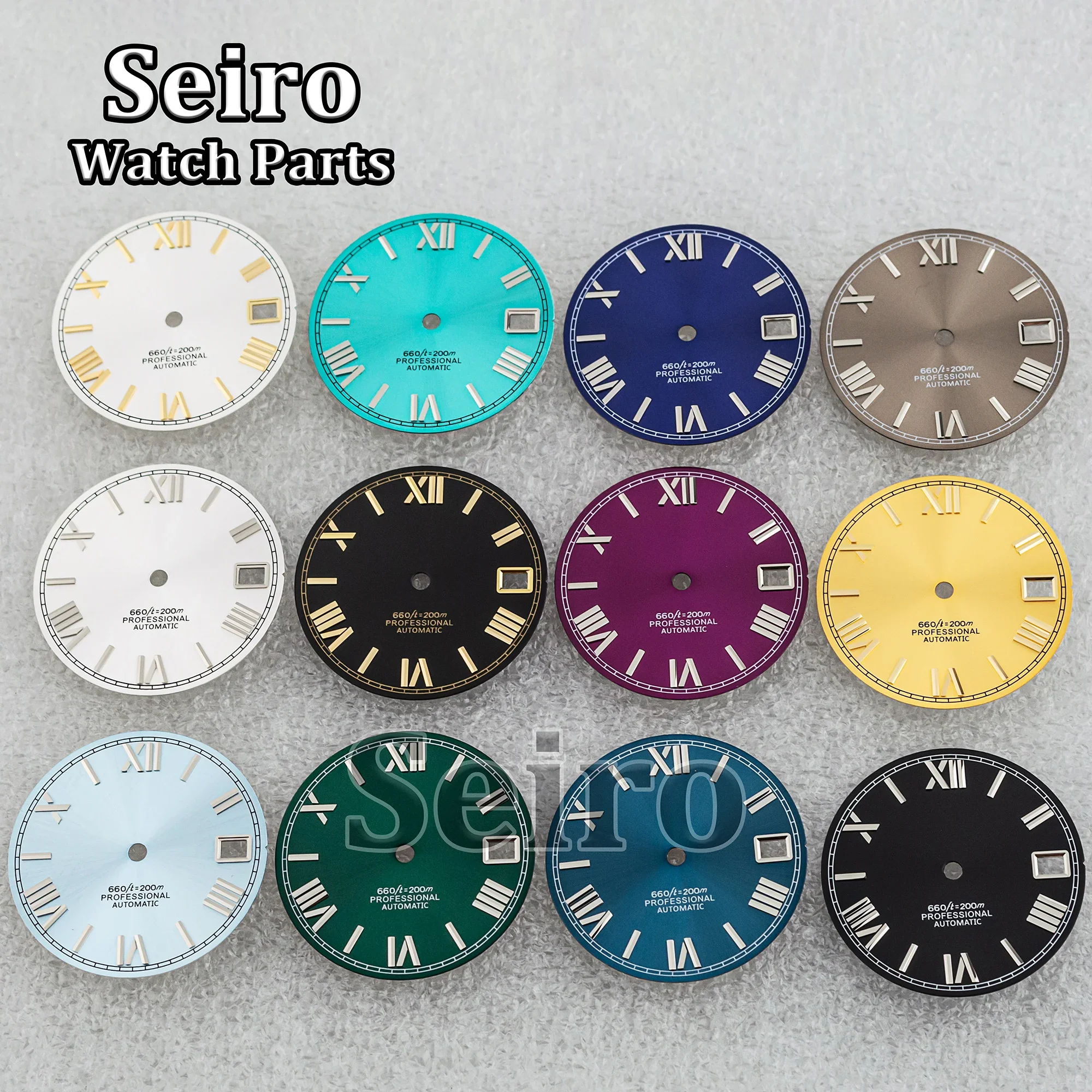 

28.5mm NH35 Dial Hands Roma Roman Numerals No Logo Watch Dial Needles Pointers Face for Datejust NH36 Movement Men Watch Parts