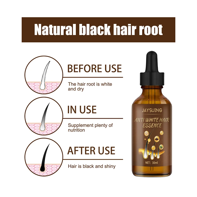 Pomade Anti Gray Hair Serum Remedy White Darkening Natural Color Repair Anti-hair Loss Nourishing Hair Care Restoration Damaged