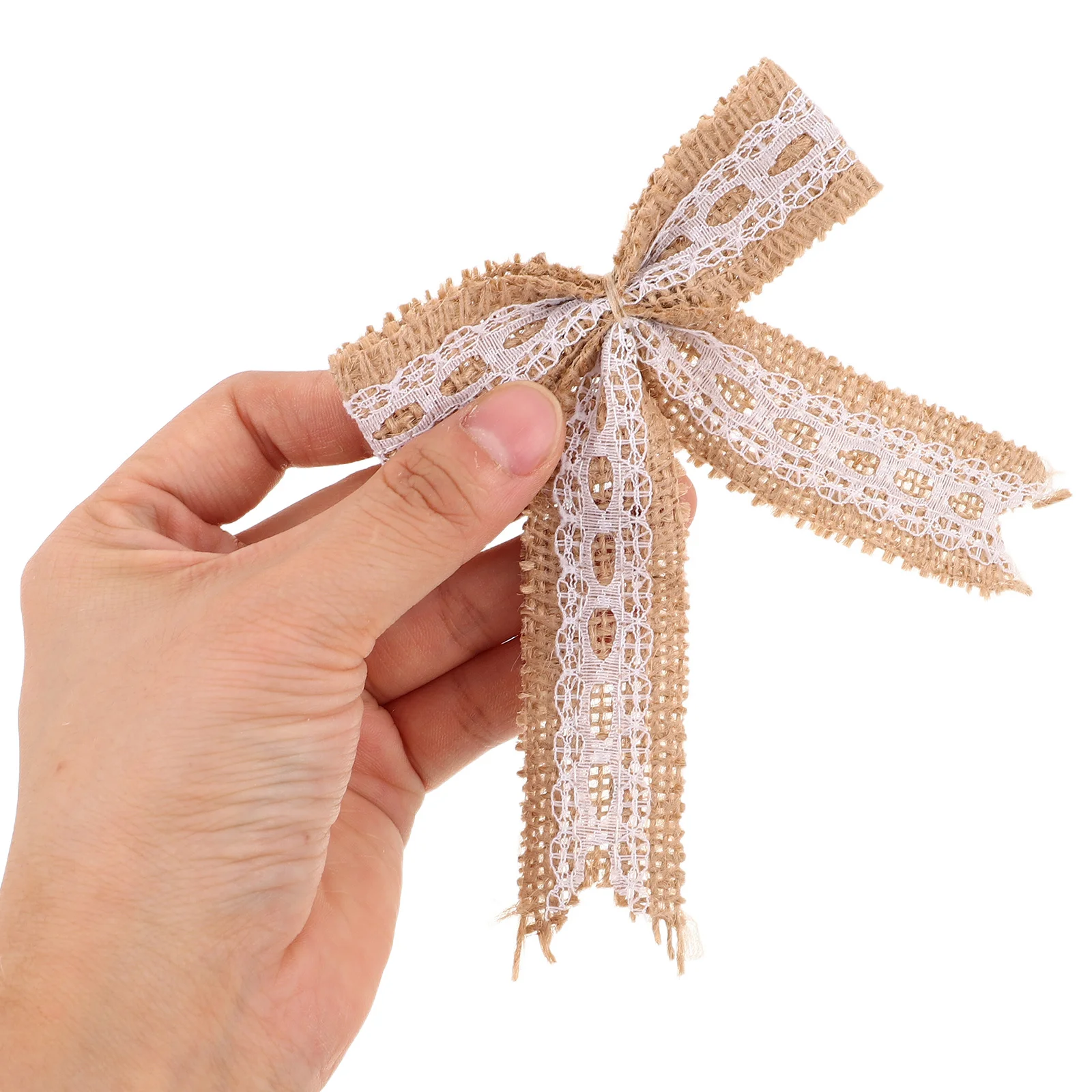 

12Pcs Burlap Bowknots Christmas Decoration Lace Rustic Natural Burlap Bows for Wreath Garland Trees DIY Craft Supplies
