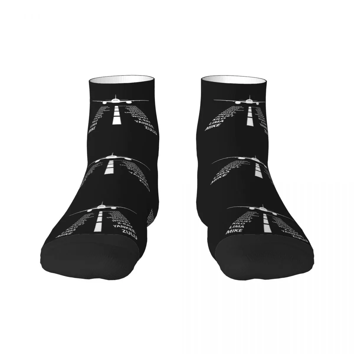 Novelty Printing Phonetic Alphabet Pilot Airplane Aviation Gift Socks for Women Stretch Summer Aviator Air Fighter Crew Socks