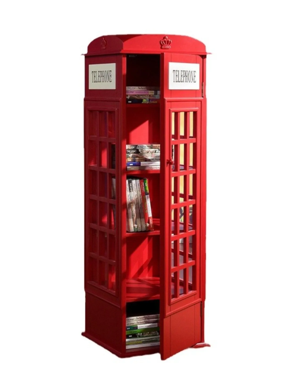 

Children's Phone Booth Bookshelf Floor-to-ceiling Toy Storage Low Cabinet Creative British Decorative Vertical Narrow Cabinet