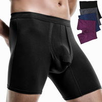 Men Breathable Boxers Sports Underwear Underpants Fashion Sports Four-corner Shorts Pure Color Plus Size 6XL