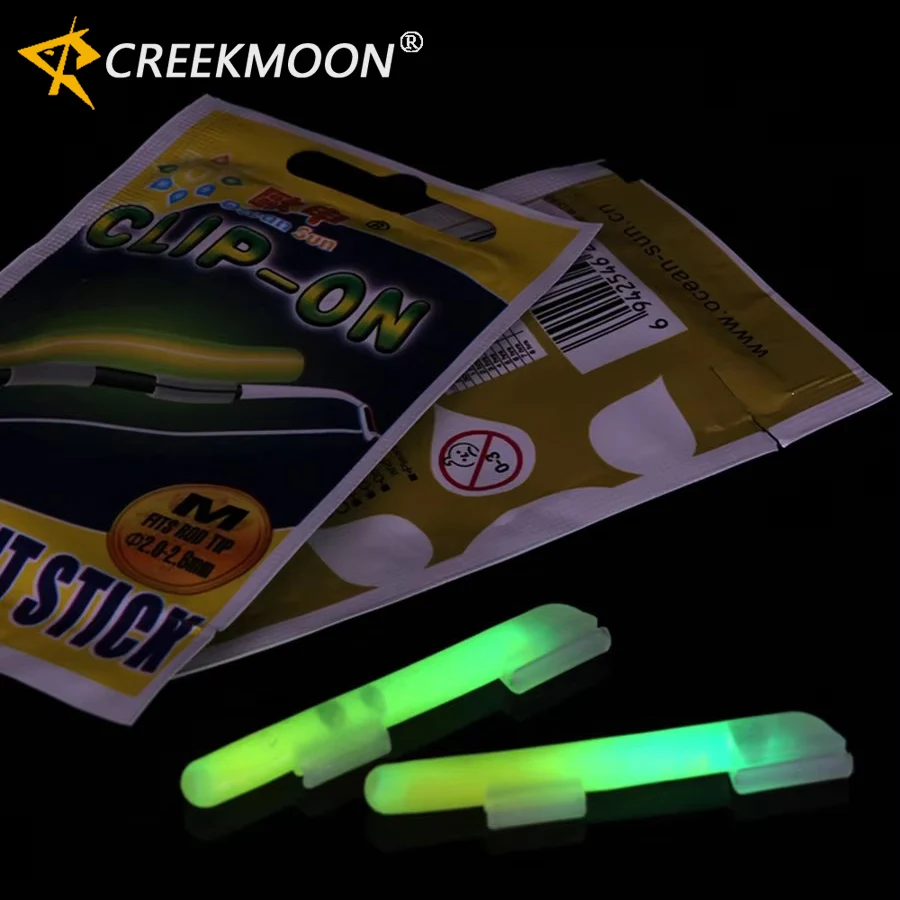 Clip On! 10 pçs (5 sacos) SS-XL noite pesca brilho no escuro vara de iluminação luminosa verde químico brilho vara para vara luz vara