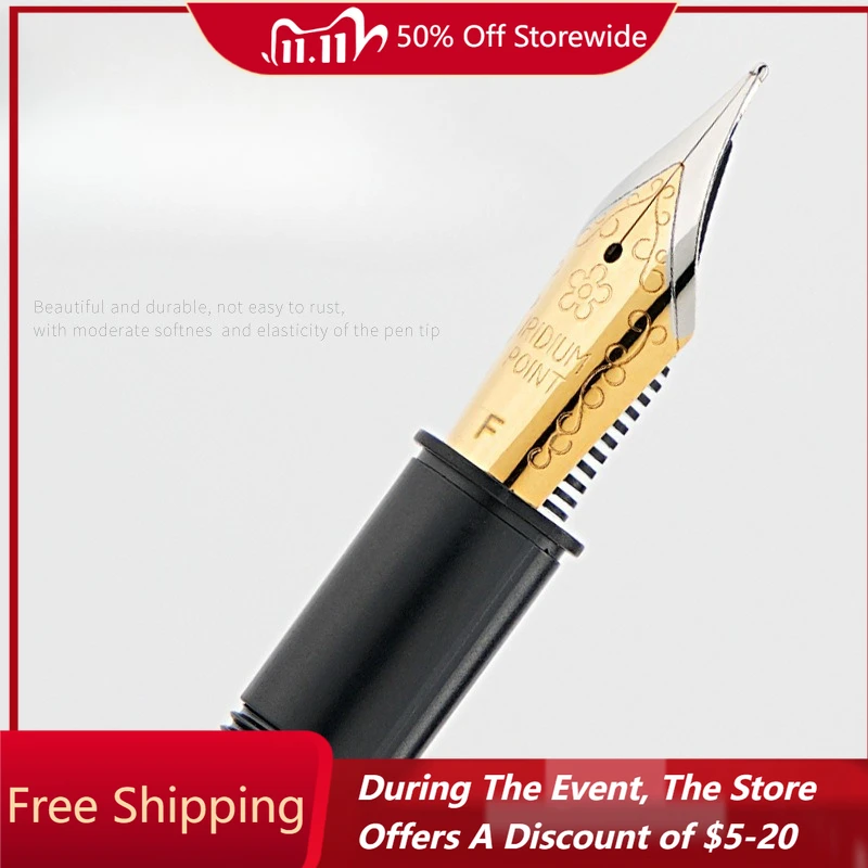 

Luxury No.5 two-color Fountain pen Tip 35 Standard pen tip replacement office accessories titanium black tip pen smooth writing