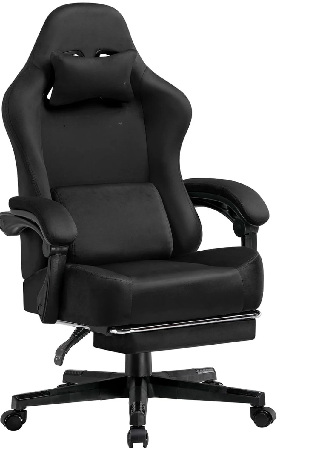 

Gaming Chair Fabric with Pocket Spring Cushion, Big and Tall Gamings Chairs 350LBS High Back Computer Chair with Footrest