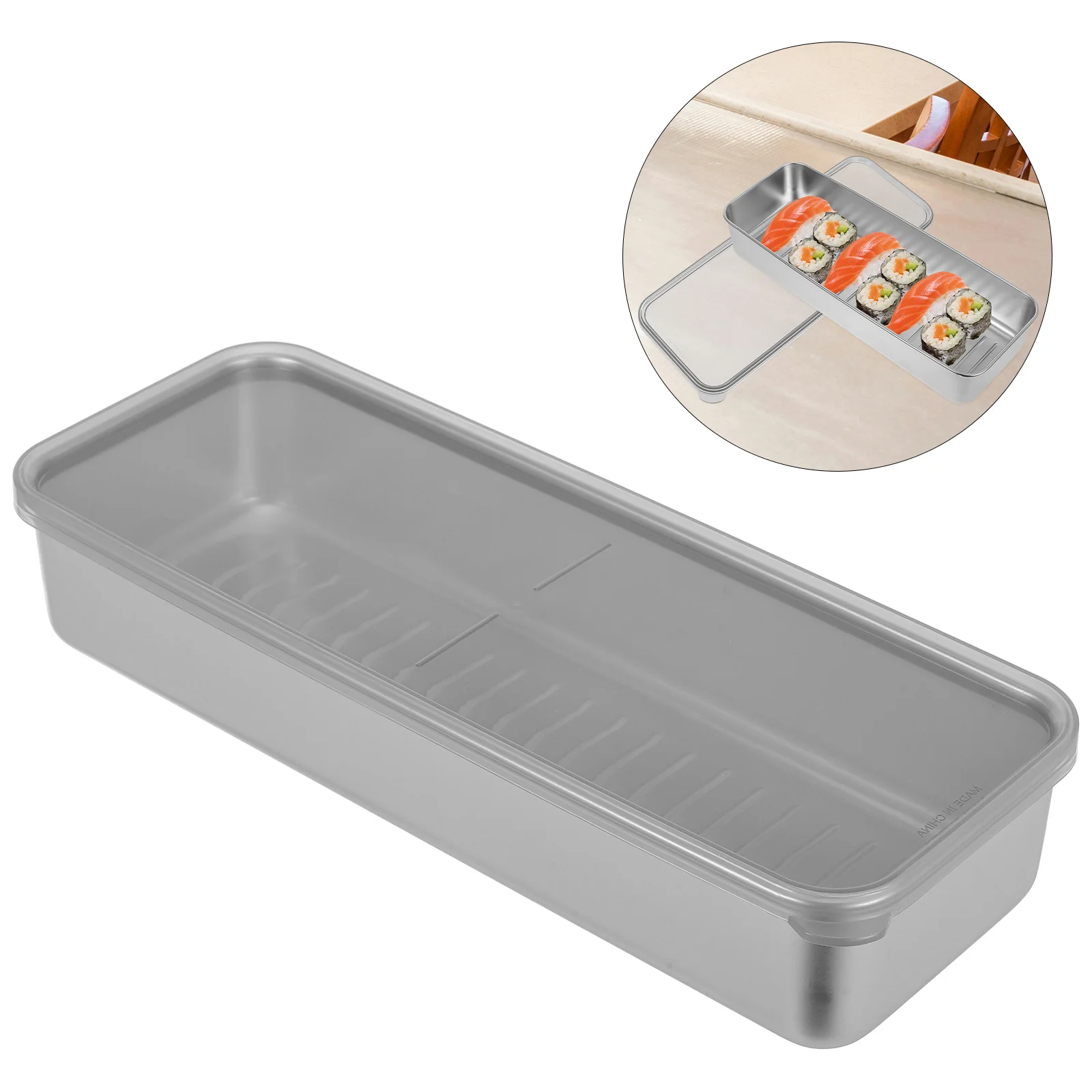 

Stainless Steel Bacon Container Food Box Large Capacity Leak Proof Fridge Refrigerator Meat Storage Container Fresh Food