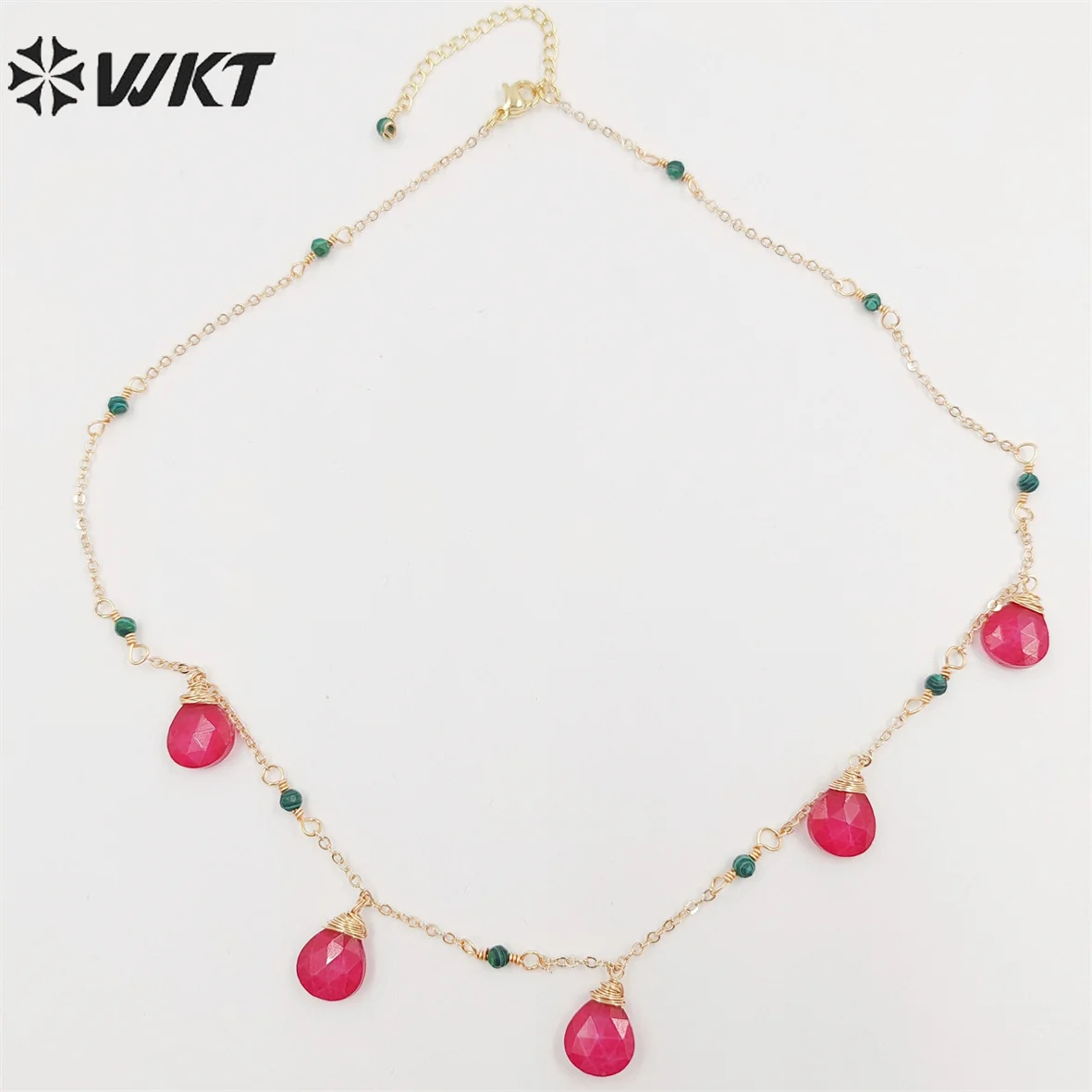 WT-N1383 WKT 2025 Exquisite Necklace INS Style Natural Gemstone Necklace Long18Inch For Women Gift Wedding Party Trend Colorful