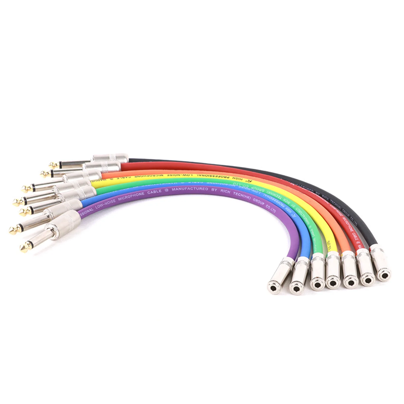 1PCS Colorful 3.5mm Stereo TRS Female Jack to 6.35mm Mono TS Male Jack Cable For Guitar Microphones Etc 0.3M-15M