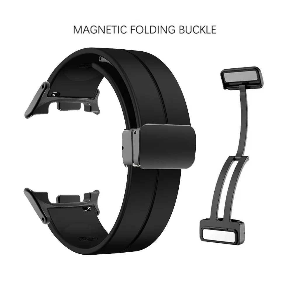 Magnetic Buckle For Samsung Galaxy Watch 8 40/44mm 8 Classic 46mm Sports Silicone Straps Galaxy Watch8 New 2025 Band Bracelet