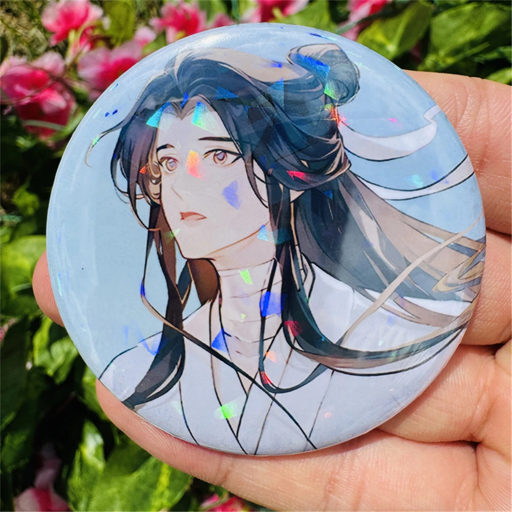58mm 애니메이션 ‌ 천국 공식의 축복 ‌   Xie Lian San Lang Hua Cheng 코스프레 의상 배지 핀 SPTE Tinplate 브로치 크리스마스 선물