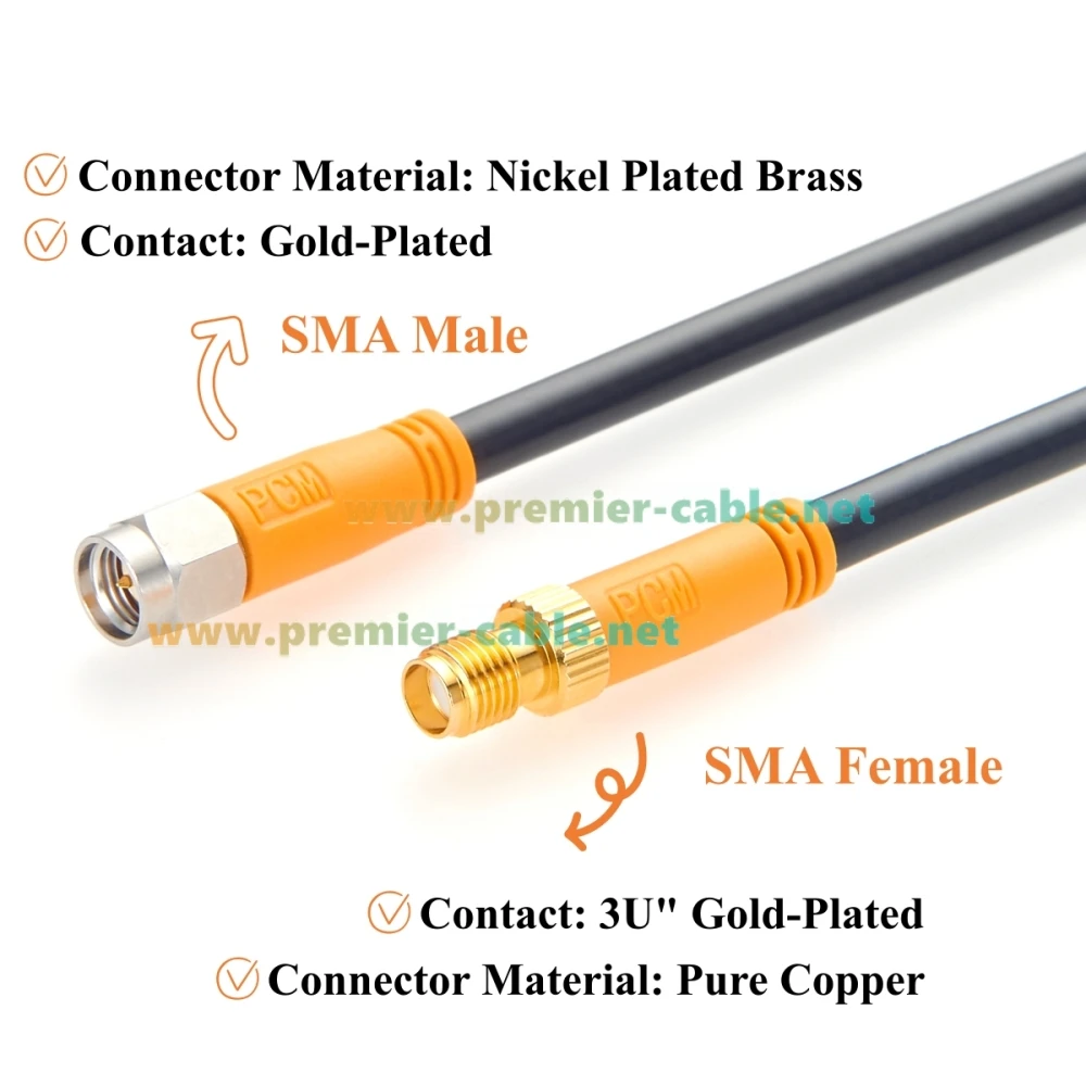 SMA-Verlängerungskabel (Stecker auf Buchse) 50 Ohm RG58 HF-Koaxial-Antennenverlängerungskabel für Amateurfunk, GPS, WLAN, 4G LTE, FPV – Detail 4